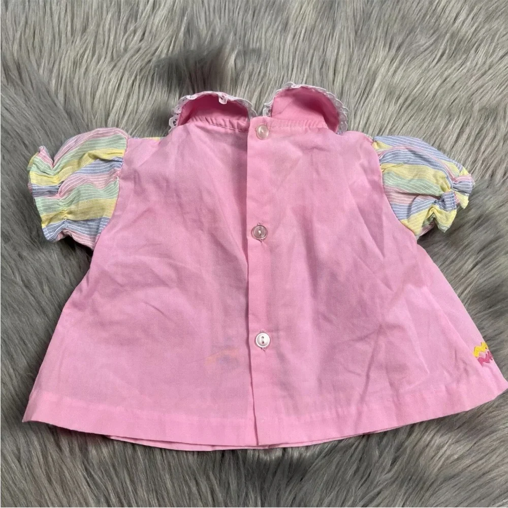 Vintage Mayfair Infants Newborn Baby Dress Pink Striped Ruffle